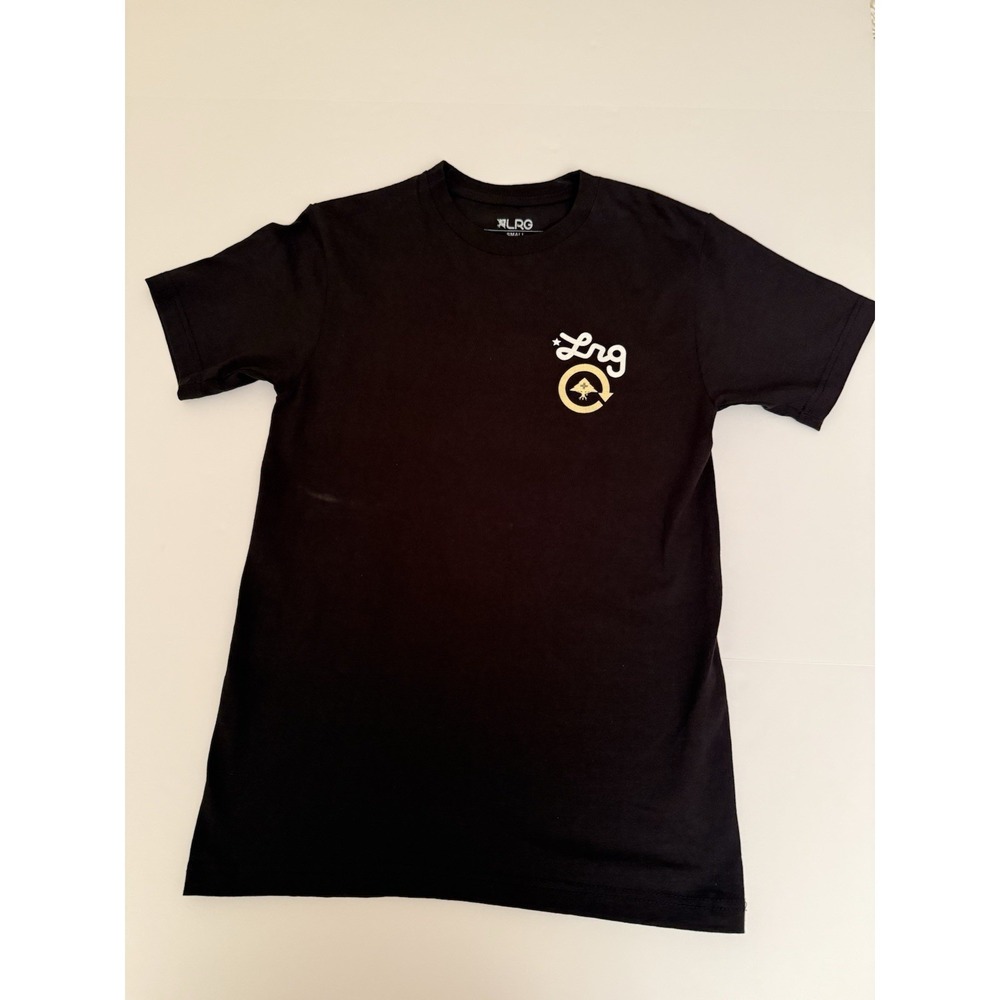 LRG Men Small T-Shirt Black Graphic Giraffe Zoo Cotton Streetwear Casual Tee NEW